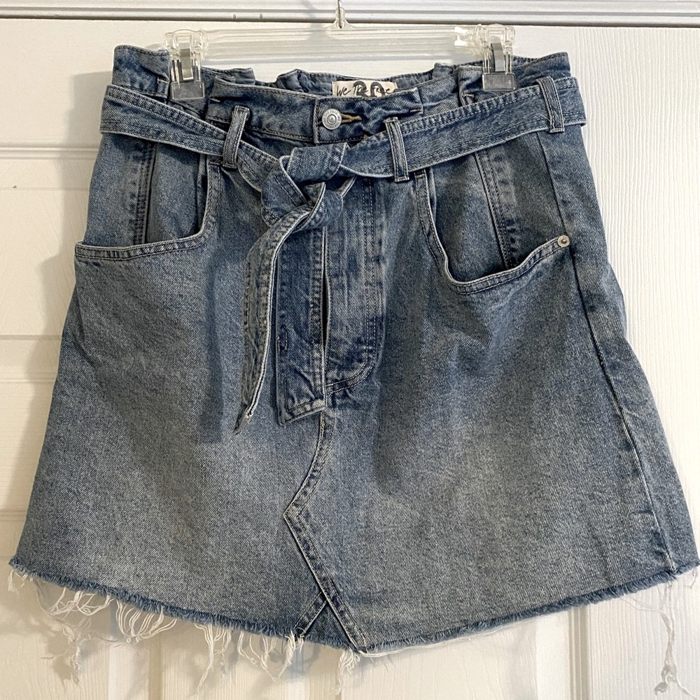 Free People Jean Skirt with Tie Waist - Size 30